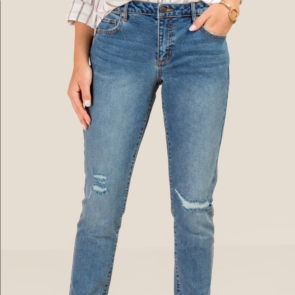mid rise girlfriend jeans